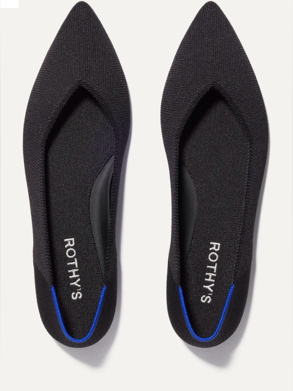 Rothy’s Black The Point II Pointed Flat in Size 8.5